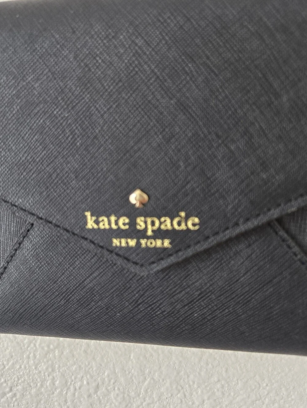Kate Spade Cedar Street Monday Black Crossbody Bag  Walet On Chain Black Leather